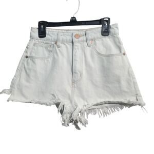 Abrand High Relaxed Denim Shorts White Size 24